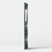 Elegante Geometrie: Blue Art Deco. Case-Mate iPhone Hülle (Rückseite / Links)