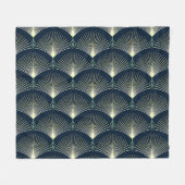 Elegante Geometrie: Blue Art Deco. Fleecedecke (Vorderseite (Horizontal))