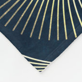 Elegante Geometrie: Blue Art Deco. Fleecedecke (Ecke)