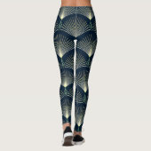 Elegante Geometrie: Blue Art Deco. Leggings (Rückseite)