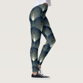 Elegante Geometrie: Blue Art Deco. Leggings (Rechts)