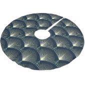 Elegante Geometrie: Blue Art Deco. Polyester Weihnachtsbaumdecke (Schrägansicht)