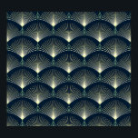 Elegante Geometrie: Blue Art Deco. Poster<br><div class="desc">Nahtlos elegantes geometrisches Muster. Blue Art Deco. Set von niedlichen Pflanze in Töpfen für einen bezaubernden Innengarten. Abstrakter Aquarellhintergrund mit geometrischen Formen. Muster,  blau,  golden,  orientalisch,  Hintergrund,  abstrakt,  Textur,  Dekoration,  Vintag,  Illustration,  weiß,  Kreis,  schwarz,  kreativ,  nahtlos,  Welle,  geometrisch,  luxuriös,  indianisch,  Stoff</div>