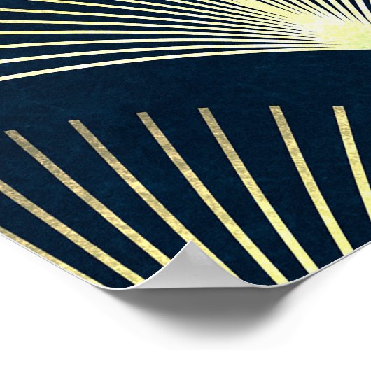 Elegante Geometrie: Blue Art Deco. Poster (Ecke)