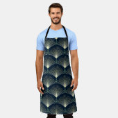 Elegante Geometrie: Blue Art Deco. Schürze (Getragen)