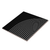 Elegante geometrische abstrakte Linien schwarz-wei Fliese (Seite)