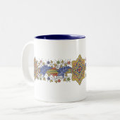 Elegante geometrische antike Tasse (Vorderseite Links)