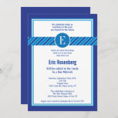 Elegante geometrische Bar Mitzvah Einladung (Vorne/Hinten)