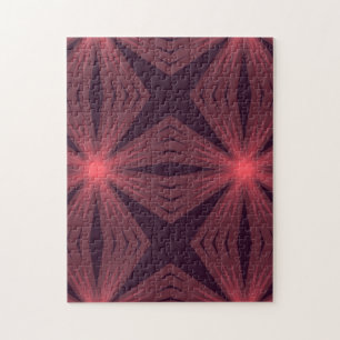 Elegante geometrische Blume im Retrostil Puzzle
