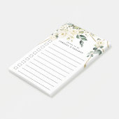 Elegante, geometrische Blumenlandschaft in Gold Post-it Klebezettel (angewinkelt)