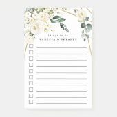 Elegante, geometrische Blumenlandschaft in Gold Post-it Klebezettel (Vorderseite)