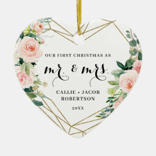 Elegante geometrische Blush Blush Keramik Ornament