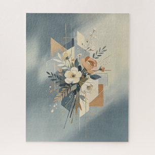 Elegante geometrische botanische Kunst Puzzle