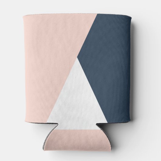 Elegante geometrische Dreiecke aus Rosa und Marine Dosenkühler (Rückseite)