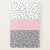 Elegante geometrische Dreiecke und Punkte in Grau Planer (Rückseite)