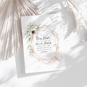 Elegante geometrische florale Babyparty Einladung