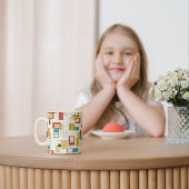 Elegante geometrische Formen des Retro-Mittelzentr Kaffeetasse