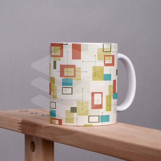 Elegante geometrische Formen des Retro-Mittelzentr Kaffeetasse
