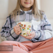 Elegante geometrische Formen des Retro-Mittelzentr Kaffeetasse