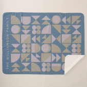 Elegante geometrische Formen Dusty Blue Personalis Sherpadecke (Vorderseite (Horizontal))