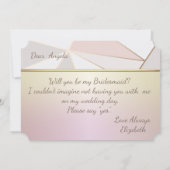 Elegante Geometrische,Glitzer Herzenstiftkarte Einladung (Rückseite)