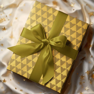 Elegante Geometrische Golden Christmas Tree Geschenkpapier