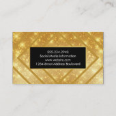 Elegante geometrische Goldlinien mit Goldenem Spar Visitenkarte (Rückseite)