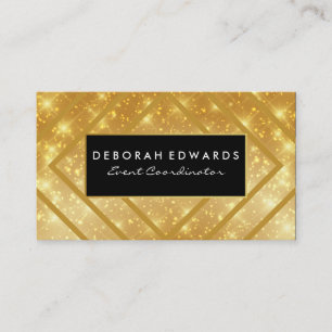 Elegante geometrische Goldlinien mit Goldenem Spar Visitenkarte