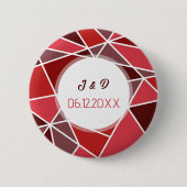 Elegante geometrische Hochzeit Button (Vorderseite)