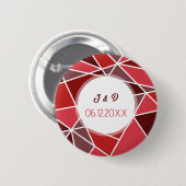 Elegante geometrische Hochzeit Button (Vorne & Hinten)