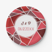 Elegante geometrische Hochzeit Pappteller (Vorderseite)