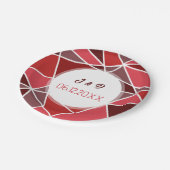 Elegante geometrische Hochzeit Pappteller (Schrägansicht)