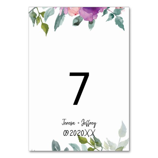 Elegante geometrische Hochzeit Tischnummer (Vorderseite)