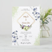 Elegante geometrische Hochzeitsfeier Einladung (Stehend Vorderseite)