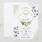 Elegante geometrische Hochzeitsfeier Einladung (Vorne/Hinten)