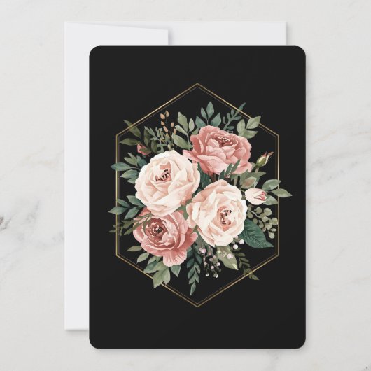 Elegante geometrische Hochzeitskarte Einladung (Rückseite)