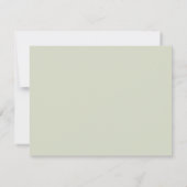 Elegante geometrische Hochzeitsunterkünfte im Grün RSVP Karte (Rückseite)