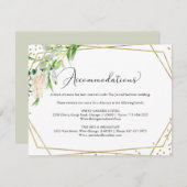 Elegante geometrische Hochzeitsunterkünfte im Grün RSVP Karte (Vorne/Hinten)