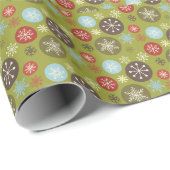 Elegante geometrische Kreise Snowflake Muster Geschenkpapier (Rolleneckpunkt)