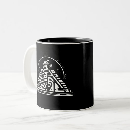 Elegante geometrische Kunst Zweifarbige Tasse (Vorderseite Links)