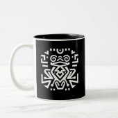 Elegante geometrische Kunst Zweifarbige Tasse (Links)