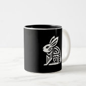 Elegante geometrische Kunst Zweifarbige Tasse (VorderseiteRechts)