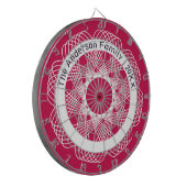 Elegante geometrische Linie Art Red White Personal Dartscheibe (Vorderseite Links)