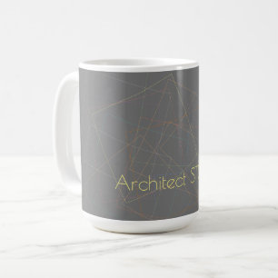 Elegante geometrische Linien dunkelgraues Architek Kaffeetasse