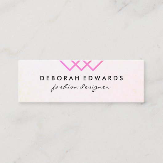 Elegante geometrische Linien Mini Visitenkarte (Vorderseite)