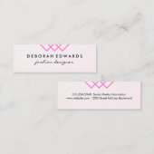 Elegante geometrische Linien Mini Visitenkarte (Vorne/Hinten)