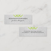 Elegante geometrische Linien Mini Visitenkarte (Vorne/Hinten)