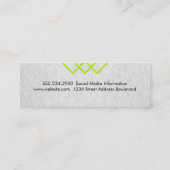 Elegante geometrische Linien Mini Visitenkarte (Rückseite)
