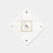 elegante geometrische Linien mit Monogramm . Hochz Serviette (Ecke)