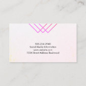 Elegante geometrische Linien Visitenkarte (Rückseite)